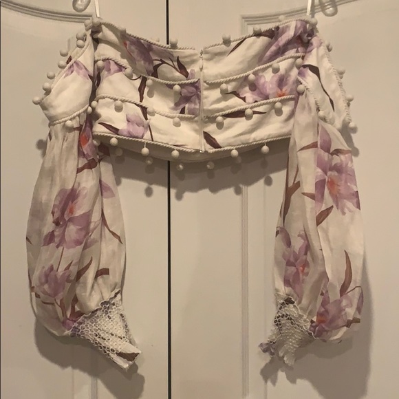 Zimmermann White and Purple Floral Crop Top - Picture 10 of 11